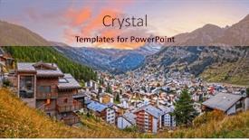  Presentation with switzerland - Presentation theme featuring zermatt-switzerland-alpine-village background and a coral colored foreground