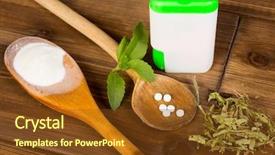  Presentation with sweetener - Presentation design consisting of zero-carb sweetener stevia background and a tawny brown colored foreground