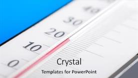  Presentation with photo - PPT theme featuring zero degree - close up photo of thermometer background and a white colored foreground