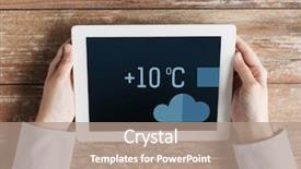  Presentation with forecast - Colorful PPT theme enhanced with zero degree - people weather forecast and technology backdrop and a  colored foreground