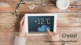  Presentation with forecast - Amazing slides having zero degree - people weather forecast and technology backdrop and a  colored foreground