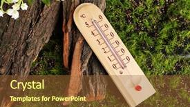  Presentation with grass - Cool new PPT theme with zero degree - thermometer on green grass background backdrop and a tawny brown colored foreground