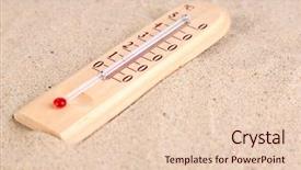  Presentation with sand - Slide deck featuring zero degree - thermometer on sand background background and a lemonade colored foreground