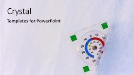  Presentation with winter - Colorful PPT layouts enhanced with zero degree - thermometer showing winter cold backdrop and a sky blue colored foreground