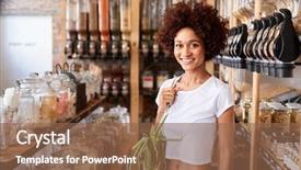  Presentation with grocery store - Slides having zero one - portrait of woman buying fresh background and a violet colored foreground