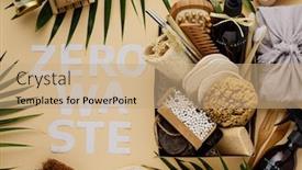 Presentation with waste - Slide deck with zero-waste-beauty-body-care background and a coral colored foreground