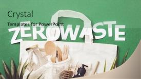  Presentation with waste glass - Slides having zero-waste-concept-cotton-bag background and a seafoam green colored foreground