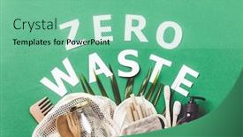  Presentation with waste glass - PPT layouts featuring zero-waste-concept-cotton-bag background and a seafoam green colored foreground