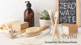  Presentation with eco friendly - Presentation design consisting of zero waste concept eco-friendly bathroom accessories background and a lemonade colored foreground