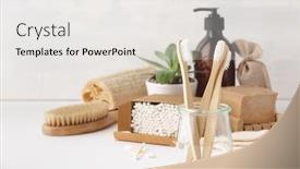  Presentation with eco friendly - Beautiful PPT theme featuring zero waste concept eco-friendly backdrop and a light gray colored foreground