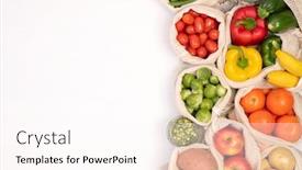  Presentation with eco friendly bags - PPT layouts having zero-waste-concept-fruits background and a pink colored foreground