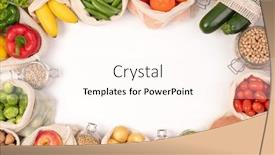  Presentation with eco friendly bags - PPT theme featuring zero-waste-concept-fruits background and a cream colored foreground