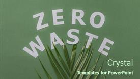  Presentation with waste - Presentation theme with zero-waste-concept-green-palm background and a tawny brown colored foreground