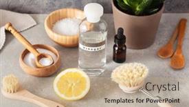  Presentation with eco friendly - Audience pleasing theme consisting of zero-waste-eco-friendly-cleaning backdrop and a coral colored foreground