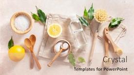  Presentation with baking soda - Theme having zero-waste-eco-friendly-cleaning background and a lemonade colored foreground