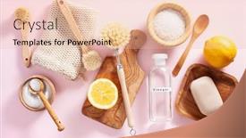  Presentation with baking soda - Audience pleasing PPT layouts consisting of zero-waste-eco-friendly-cleaning backdrop and a lemonade colored foreground