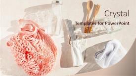  Presentation with waste glass - PPT theme enhanced with zero waste eco friendly concept background and a lemonade colored foreground