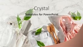  Presentation with waste glass - Presentation design consisting of zero waste eco friendly concept reusable cotton bag stainless steel drinking staw glass jar wooden cutlery background and a light gray colored foreground