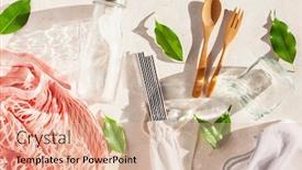  Presentation with waste glass - Colorful presentation design enhanced with zero waste eco friendly concept backdrop and a lemonade colored foreground