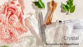  Presentation with eco bag - Slide deck enhanced with zero-waste-eco-friendly-concept background and a soft green colored foreground