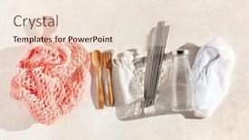  Presentation with waste glass - Slide set consisting of zero-waste-eco-friendly-concept background and a lemonade colored foreground