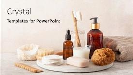  Presentation with eco soap - Presentation consisting of zero-waste-eco-friendly-hygiene background and a sky blue colored foreground