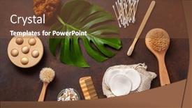  Presentation with reusable - Beautiful PPT theme featuring zero-waste-eco-friendly-hygiene backdrop and a tawny brown colored foreground