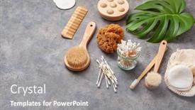  Presentation with reusable - Cool new PPT theme with zero-waste-eco-friendly-hygiene backdrop and a gray colored foreground