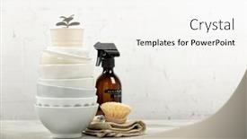  Presentation with safe space - Presentation design having zero-waste-home-kitchen-cleaning background and a sky blue colored foreground