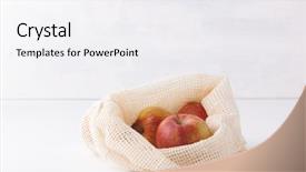  Presentation with reusable - Colorful PPT layouts enhanced with zero waste lifestyle - red apples in reusable cotton backdrop and a  colored foreground