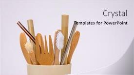  Presentation with plastic waste - Slide deck featuring zero-waste-no-plastic-tools background and a sky blue colored foreground