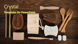  Presentation with plastic waste - Cool new theme with zero-waste-no-plastic-tools backdrop and a tawny brown colored foreground