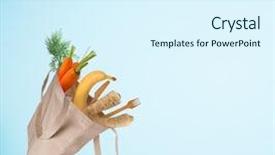  Presentation with bio plastic - Colorful slide set enhanced with zero waste shopping concept plastic backdrop and a sky blue colored foreground