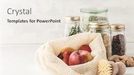  Presentation with recycling - Amazing presentation theme having zero-waste-shopping-recycling-sustainable backdrop and a sky blue colored foreground