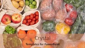  Presentation with eco friendly bags - Colorful PPT theme enhanced with zero-waste-vs-plastic-packaging backdrop and a coral colored foreground