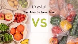  Presentation with eco friendly bags - Slide deck having zero-waste-vs-plastic-packaging background and a lemonade colored foreground