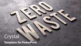  Presentation with concrete waste - Presentation theme consisting of zero-waste-word-text-wooden background and a dark gray colored foreground