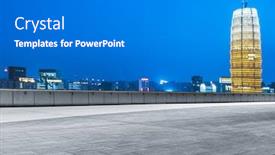  Presentation with cityscape - PPT theme having zhengzhou-night-cityscape-henan-province background and a gray colored foreground