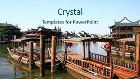  Presentation with shanghai - Amazing presentation theme having zhouzhuang water village shanghai china backdrop and a cool aqua colored foreground