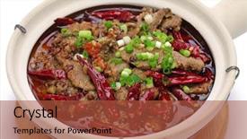  Presentation with beef - Audience pleasing slide set consisting of zhu sliced beef in hot backdrop and a red colored foreground