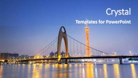  Presentation with china guangzhou - Colorful presentation enhanced with zhujiang river and modern building backdrop and a teal colored foreground