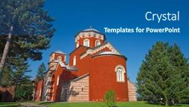  Presentation with orthodox - Presentation featuring zica-orthodox-monastery-in-kraljevo background and a ocean colored foreground