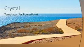  Presentation with coast - Slide set featuring zig-zag-of-wooden-footpath background and a light blue colored foreground