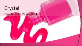  Presentation with enamel - Colorful PPT layouts enhanced with zigzag line - bottle of pink nail polish backdrop and a coral colored foreground