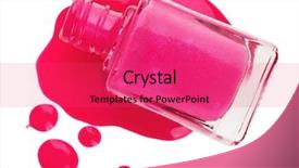  Presentation with pink white - PPT theme featuring zigzag line - bottle of pink nail polish background and a red colored foreground