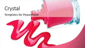  Presentation with pink white - Beautiful theme featuring zigzag line - bottle of pink nail polish backdrop and a white colored foreground