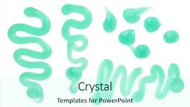  Presentation with white green - Theme consisting of zigzag line - green moisturizer cream sample isolated background and a  colored foreground