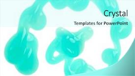  Presentation with fresh water splash green apple isolated white - Slides enhanced with zigzag line - green moisturizer cream sample isolated background and a  colored foreground