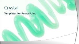  Presentation with sample - Presentation having zigzag line - green moisturizer cream sample isolated background and a cool aqua colored foreground