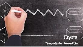  Presentation with black hand - Slide set consisting of zigzag line - hand writing with chalk background and a  colored foreground